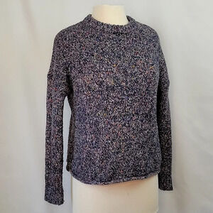 Universal Thread Verigated Knit Crewneck Sweater Navy Size Small